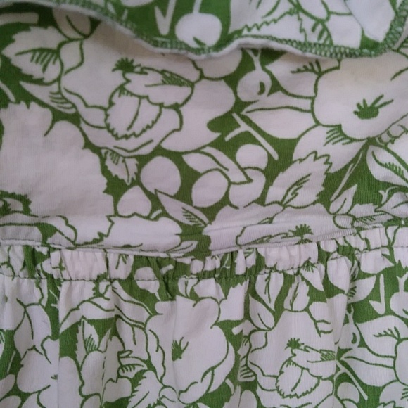 Ann Taylor Loft Floral Tiered Ruffle Empire Waist Sundress S Green White Pattern - Picture 6 of 16